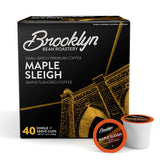 Brooklyn Beans front packaging showing maple flavored pods and count benefit