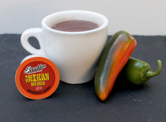 Brooklyn Beans pod inserted in a K-Cup compatible brewer for quick brewing