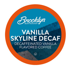Brooklyn Beans front packaging showing 40-count decaf pods and easy storage benefit