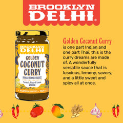 Brooklyn Delhi sauce being poured into pan for quick home cooking