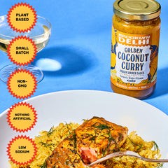 Brooklyn Delhi curry served over rice for family-friendly meal