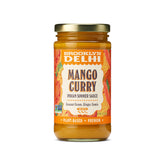 Brooklyn Delhi jar front packaging showing vibrant mango curry and label, quick flavorful meals