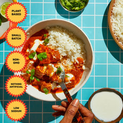 Brooklyn Delhi tikka masala served over rice showcasing an easy complete meal