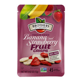 Brothers All Natural front pouch showing banana and strawberry mix, convenient snack