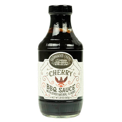 Brownwood Farms open jar showing thick cherry sauce texture and sheen