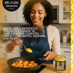 Brundo Market open jar showing creamy niter kibbeh texture and aroma