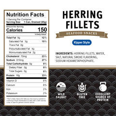 Brunswick close-up texture of herring fillet showing flaky meat and rich color for recipe appeal