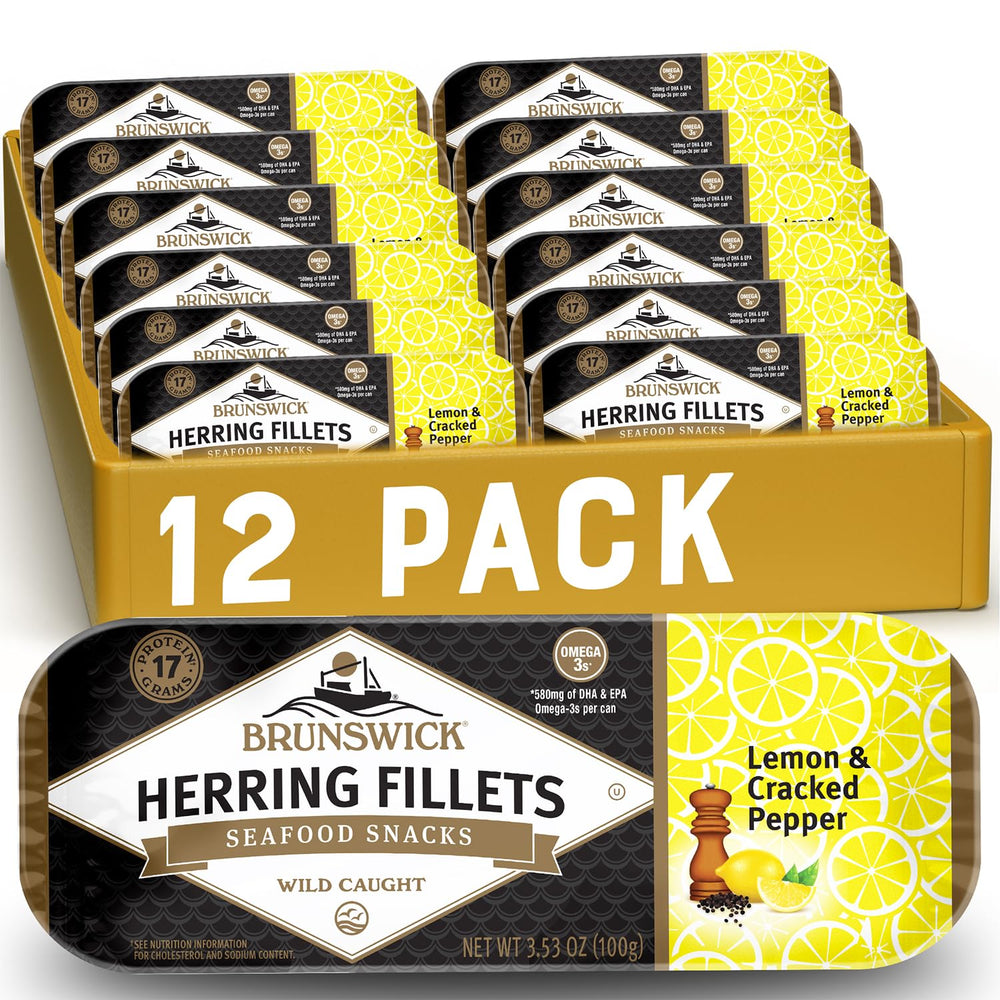 Brunswick front can showing lemon and cracked pepper, convenient protein on-the-go