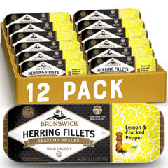 Brunswick front can showing lemon and cracked pepper, convenient protein on-the-go
