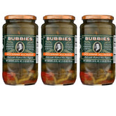 bubbies front packaging showing three 33 oz jars and bold spicy label, great for stocking