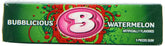 Bubblicious front packaging showing six 40 g watermelon gum bags, convenient bulk buy
