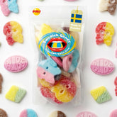 Try New Treats bubs front packaging displaying five-flavor mix and resealable bag benefit