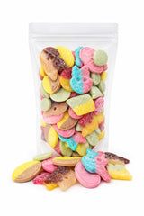 SwediSnax Bubs front packaging resealable bag showing colorful candies and weight