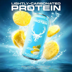 Bucked Up pouring into glass with foam showcasing light carbonation benefit