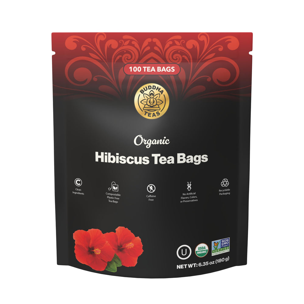 Buddha Teas front packaging showing 100-count box and product name for easy identification