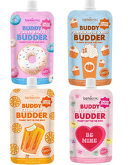 BUDDY BUDDER front packaging showing limited edition pouches and convenience