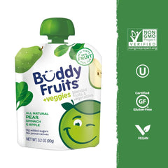 Buddy Fruits puree texture close-up showing smooth consistency and easy-eat benefit