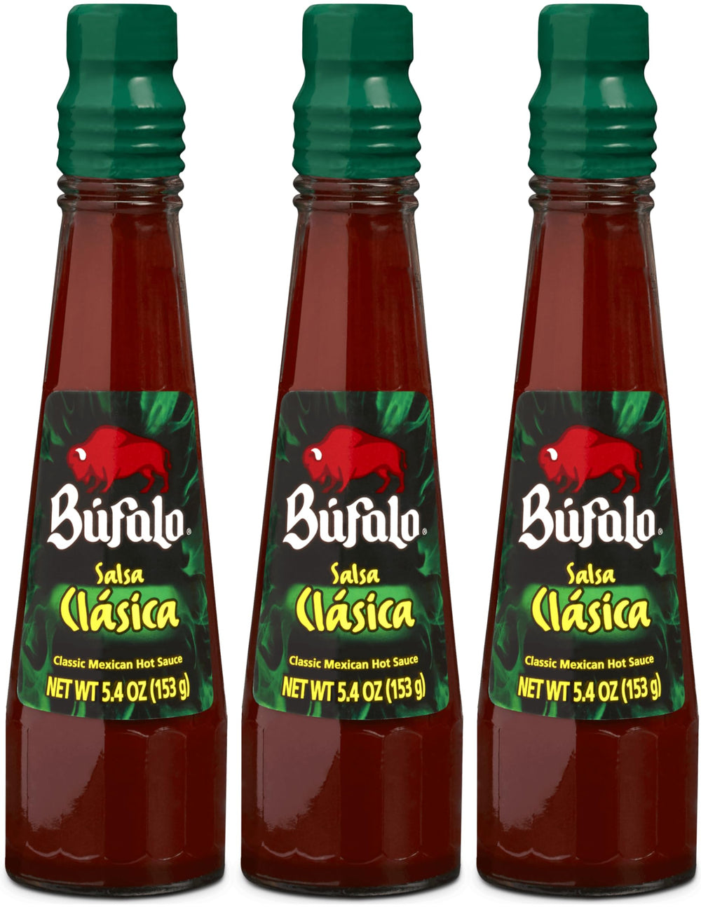 Bufalo bottle front view showing label and portion control benefit