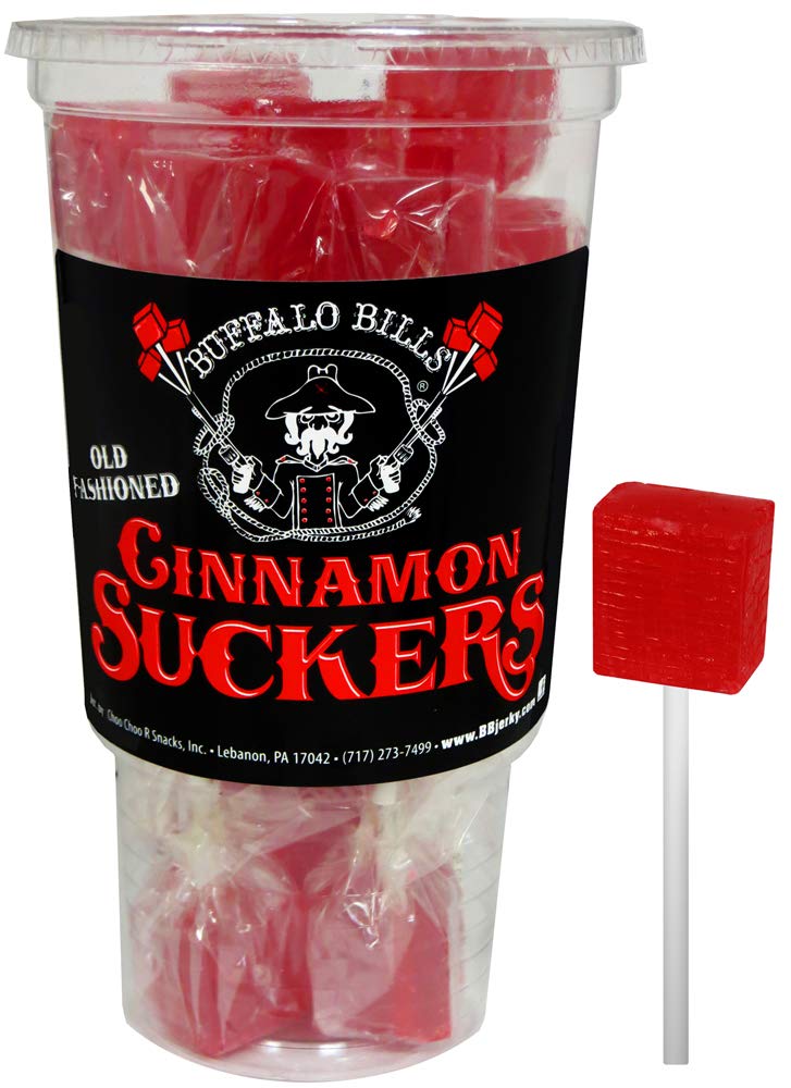 Buffalo Bills front of tub showing 18-count cinnamon suckers and display-ready convenience