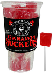 Buffalo Bills front of tub showing 18-count cinnamon suckers and display-ready convenience