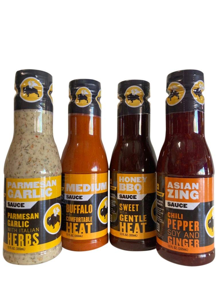 Buffalo Wild Wings front packaging showing all four 12 oz bottles and clear labels for variety