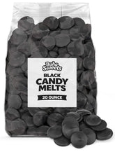 Buha Sweets front packaging showing black candy melts and easy-use benefit
