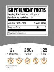 BulkSupplements xanthan gum powder close-up texture illustrating fine, lump-free consistency
