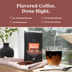 Bulletproof close-up of ground coffee texture emphasizing fresh grind and aroma