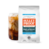 Bulletproof front packaging showing 10 oz bag and clear product identity for convenience