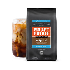 Bulletproof front packaging showing medium roast and coarse grind benefits