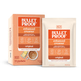 Bulletproof front packaging showing 14 packets and clear product identity, convenient travel use