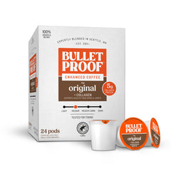 Bulletproof front packaging showing box and branding for quick recognition and trust