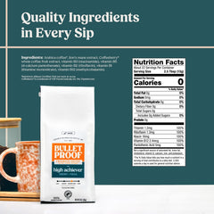Bulletproof close-up of ground coffee texture and color showcasing fresh medium-dark roast aroma