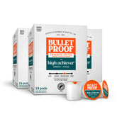 Bulletproof front packaging showing 72 count pods and bold branding benefit: convenience