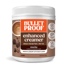 Bulletproof mocha creamer front packaging showing label and size benefit