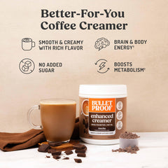 Bulletproof mocha creamer scooping spoon demonstrating easy portion control
