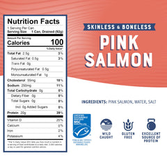 Close-up texture of Bumble Bee salmon chunks demonstrating firm, flaky quality