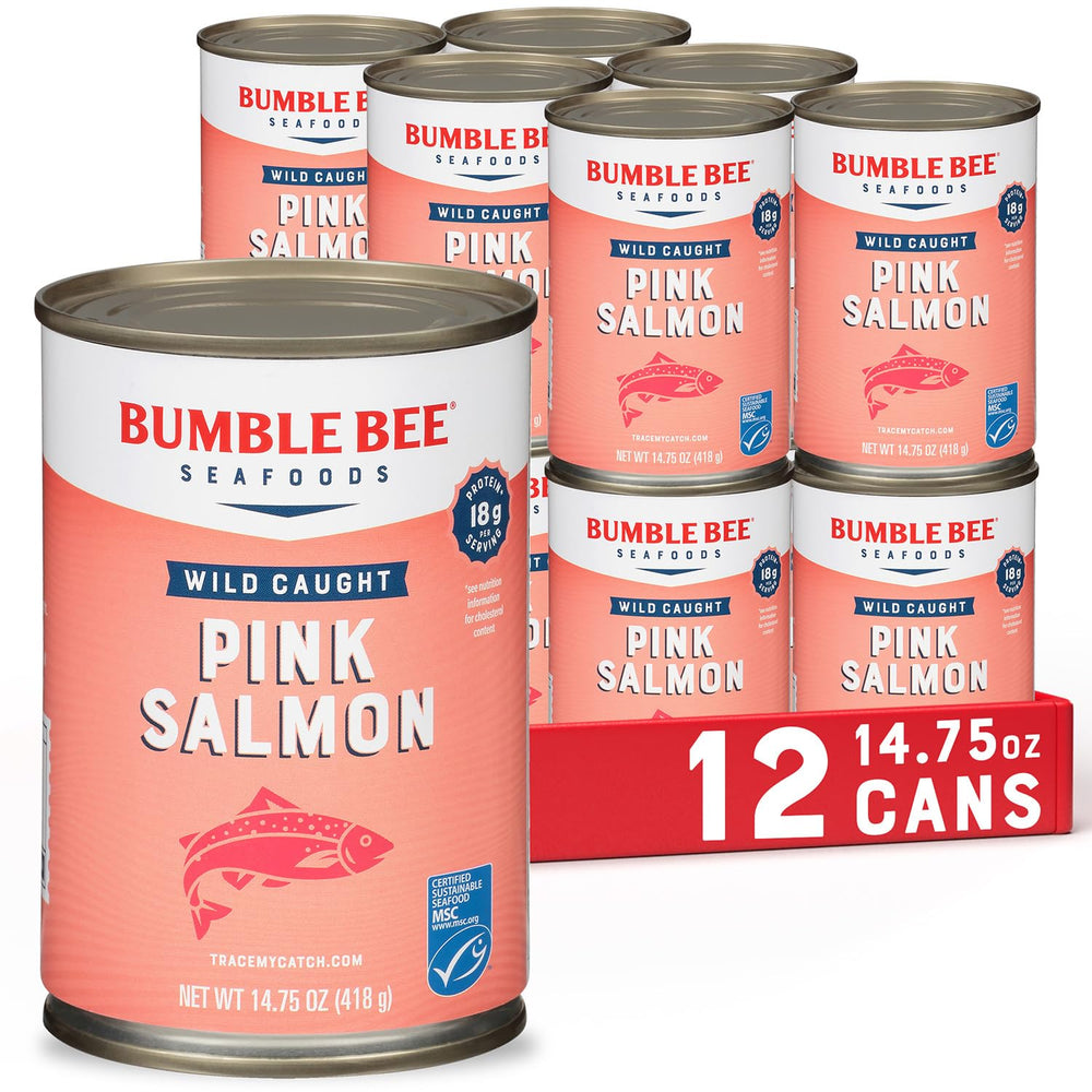 Bumble Bee front of can showing label and size, clear pantry-ready protein benefit