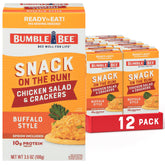 Bumble Bee front packaging showing buffalo chicken salad kit, convenient snack