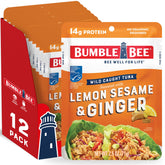 Bumble Bee front packaging showing lemon sesame ginger flavor and convenience