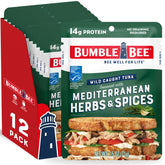 Bumble Bee front packaging showing Mediterranean pouch and convenience