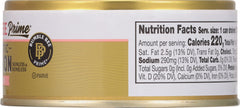 Bumble Bee open can with pink salmon chunks in water, ready-to-eat convenience