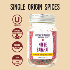 Burlap & Barrel seasoning on kebab emphasizing enhanced grilled flavor