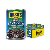 BUSH'S Best front can view showing reduced sodium label and pantry convenience