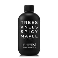 Bushwick Kitchen front bottle displaying organic spicy maple syrup benefit: bold flavor