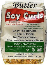 Butler Soy Curls front packaging showing product and label benefits