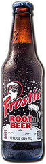 BUTO Frostie root beer front bottle shows label and refreshing glass presentation