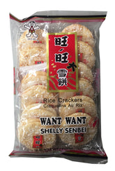 BUTO Want Want front packaging showing two individually wrapped rice crackers for convenience