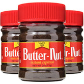 Butter-Nut front tin pack showing label and packaging benefit of convenience
