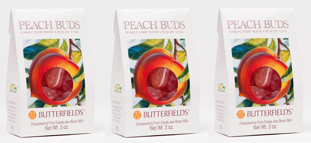 Butterfields front packaging showing peach buds and brand clarity benefit